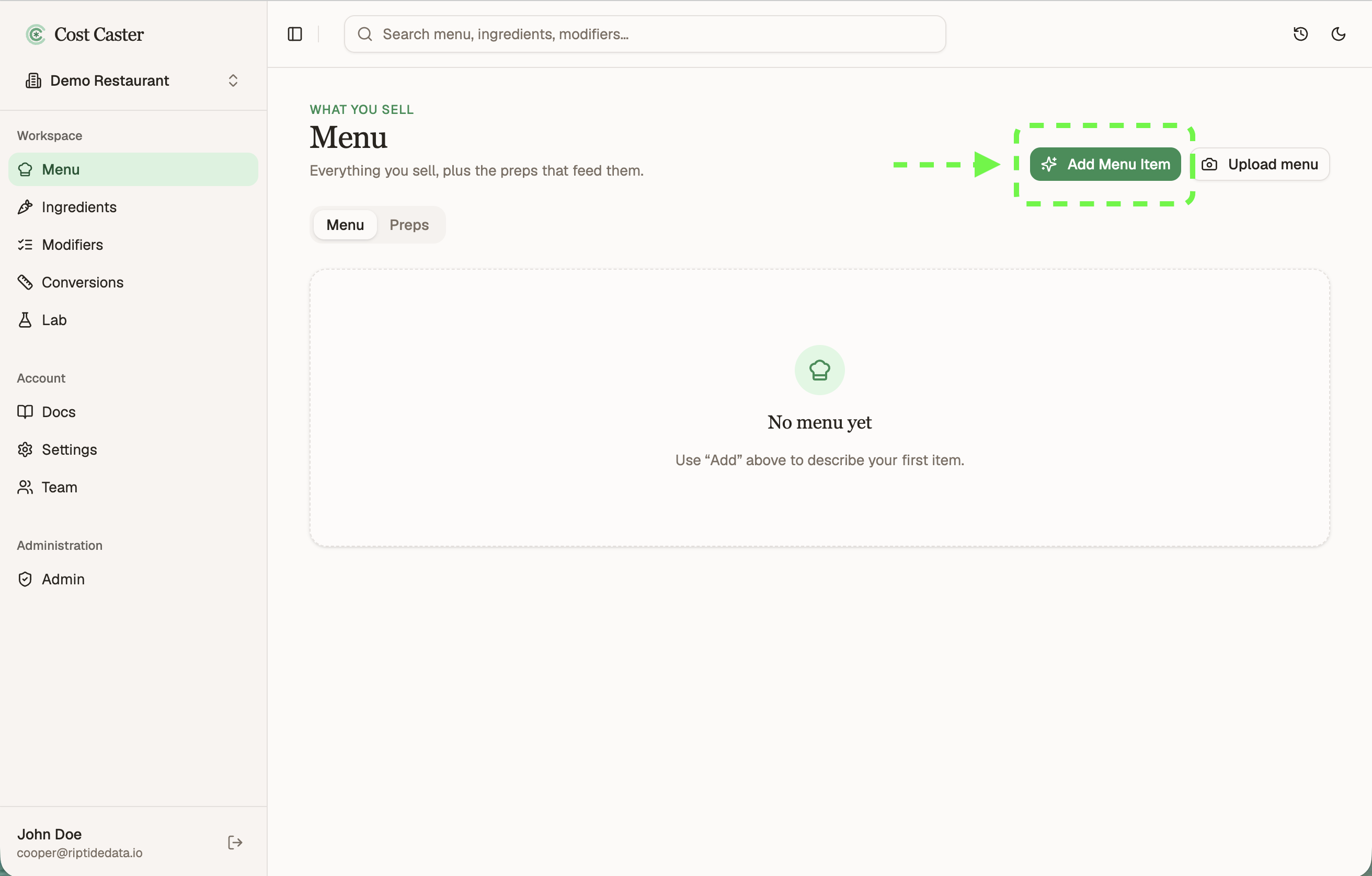 Start a new item